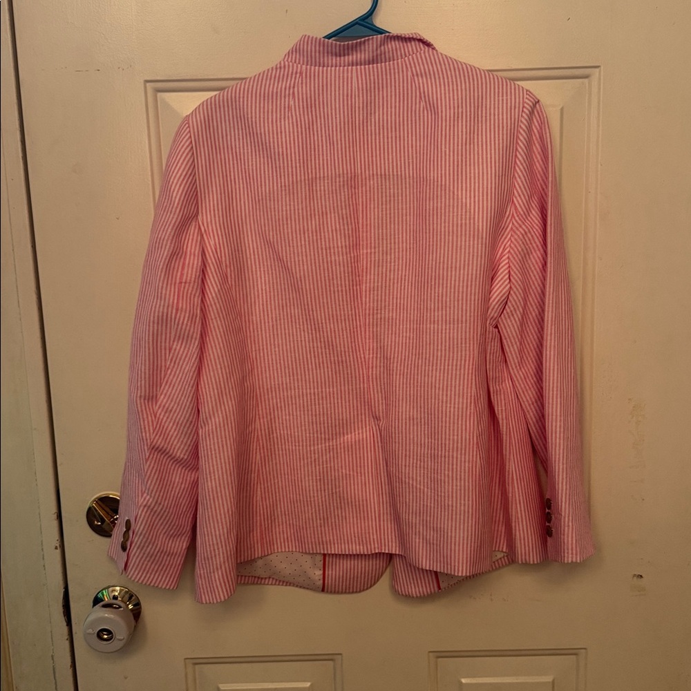 Talbots Pink and White Pinstripe Blazer - Picture 5 of 5